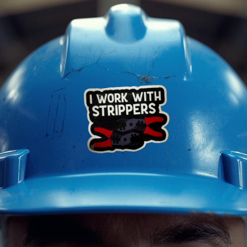 Work with stripper sticker