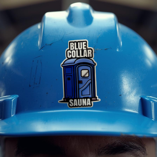 Blue collar sauna sticker