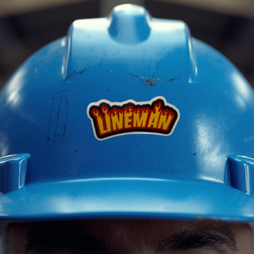 Flame lineman sticker