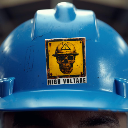 High voltage sticker