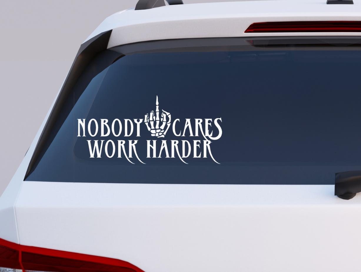 Nobody cares car decal