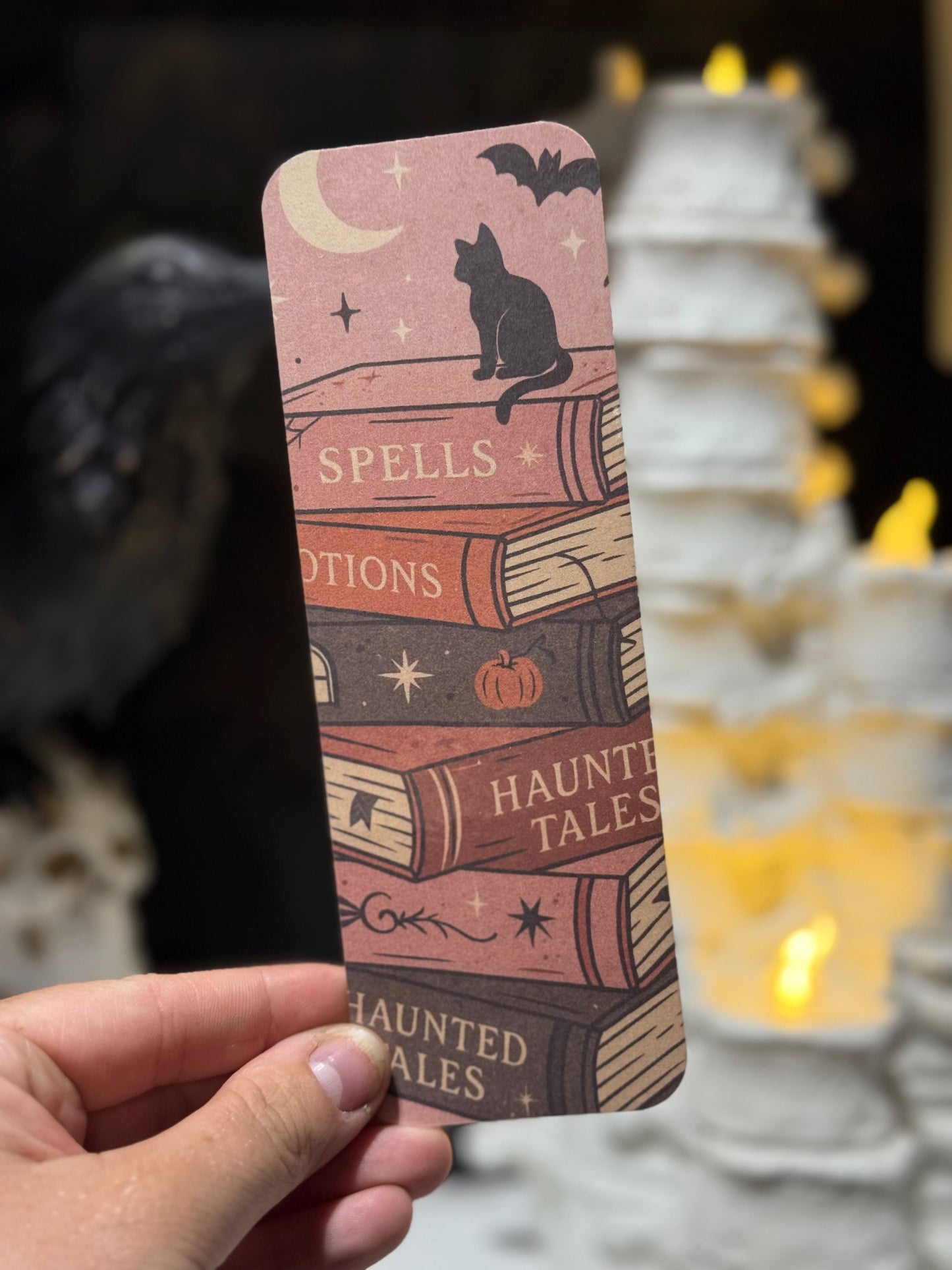 Witchy book stack bookmark 