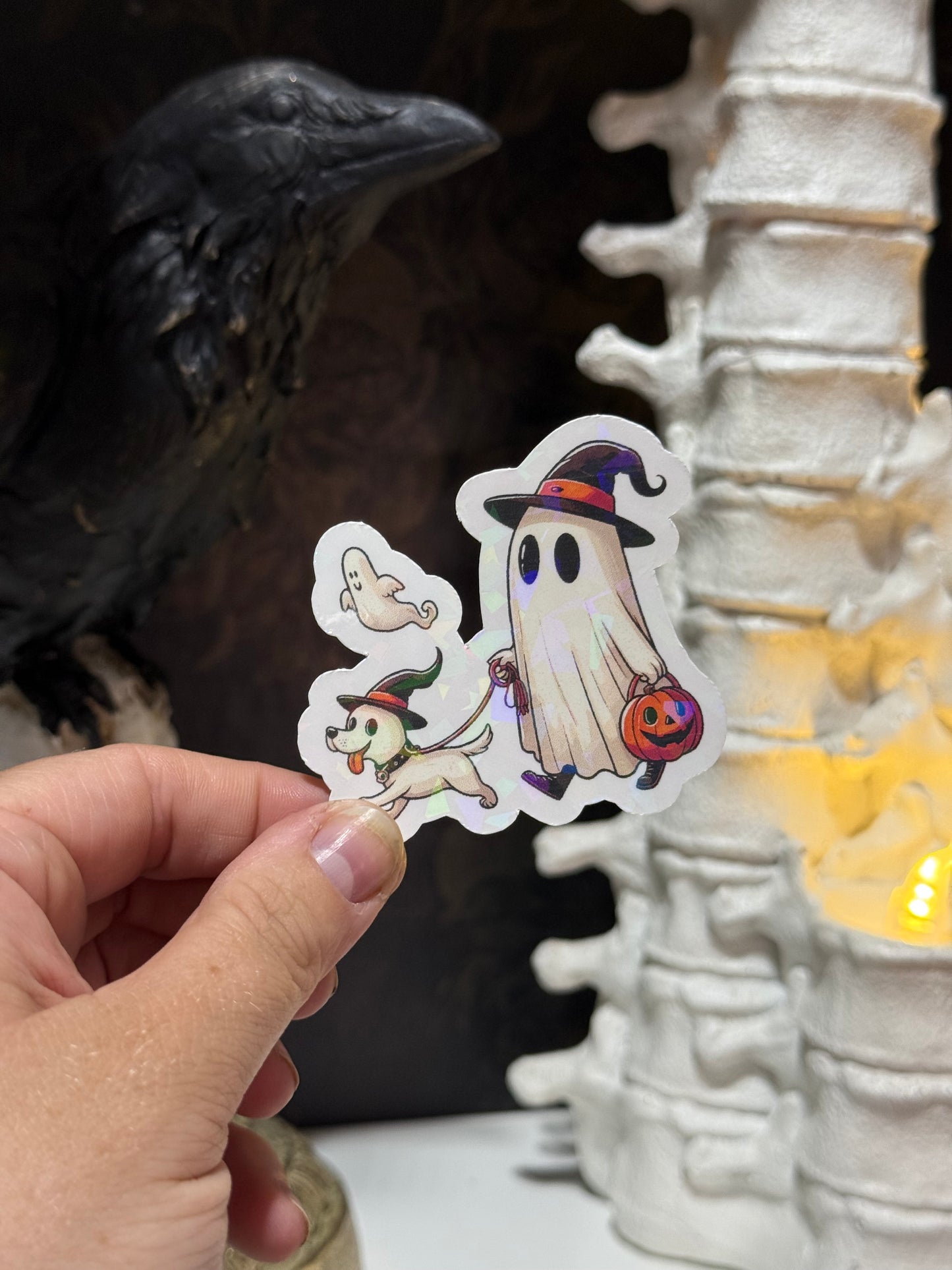 Witch ghost sticker