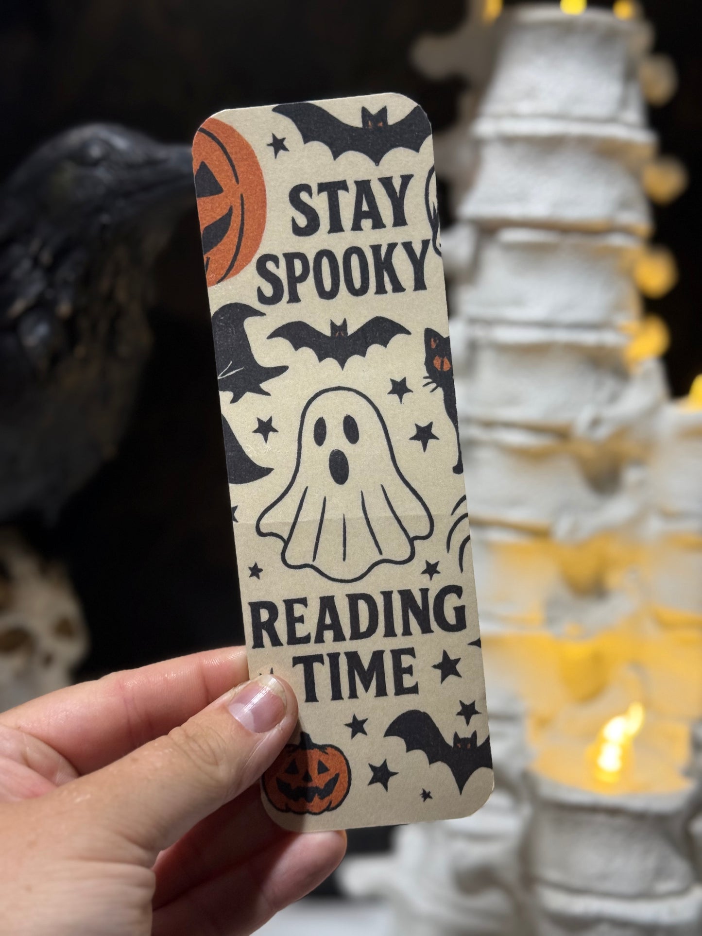Spooky reading time bookmark