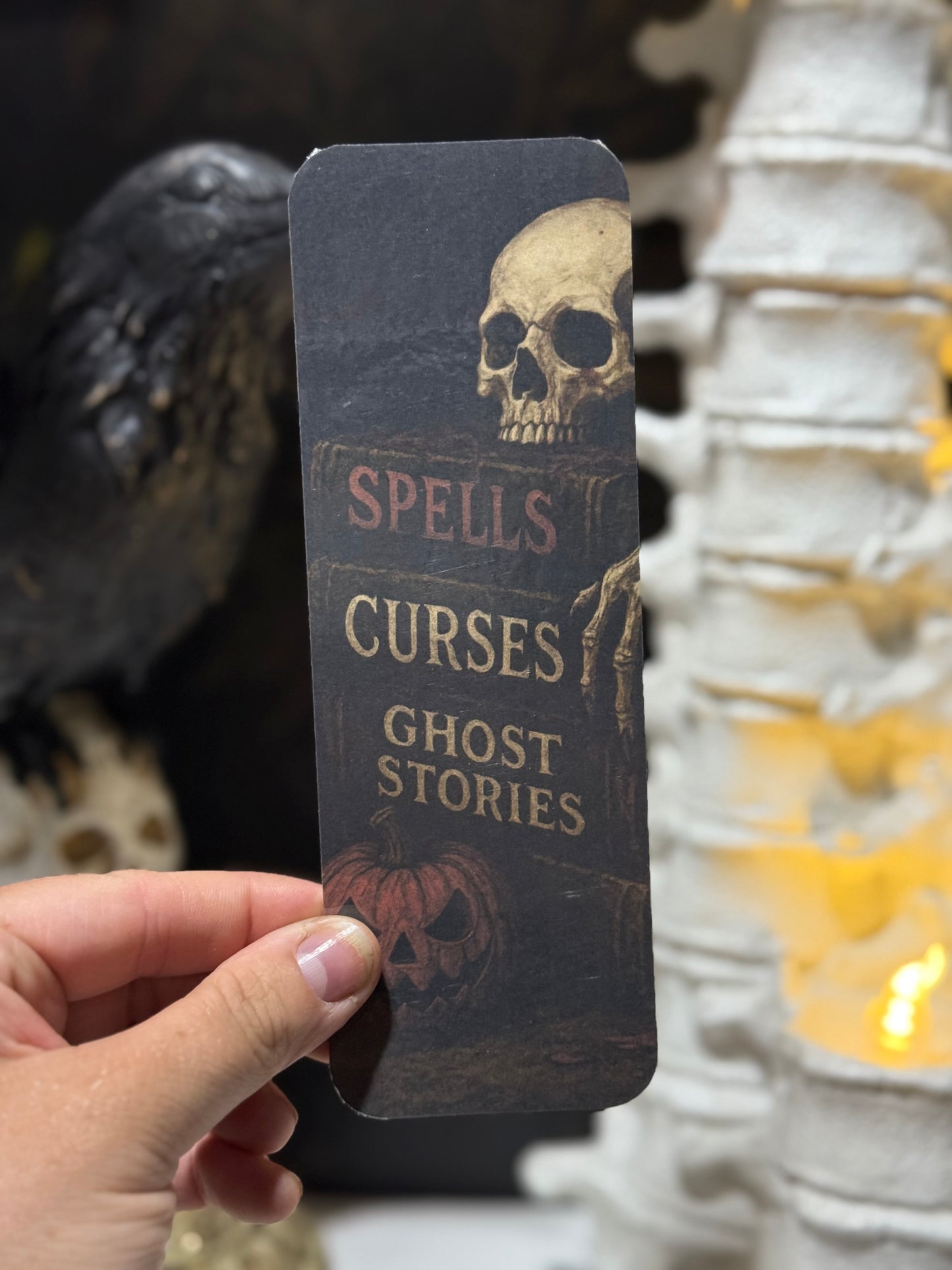 Spooky book stack bookmark