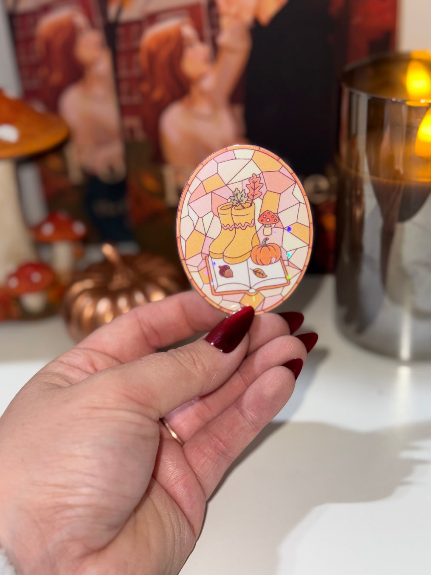 Cozy stained glass sticker