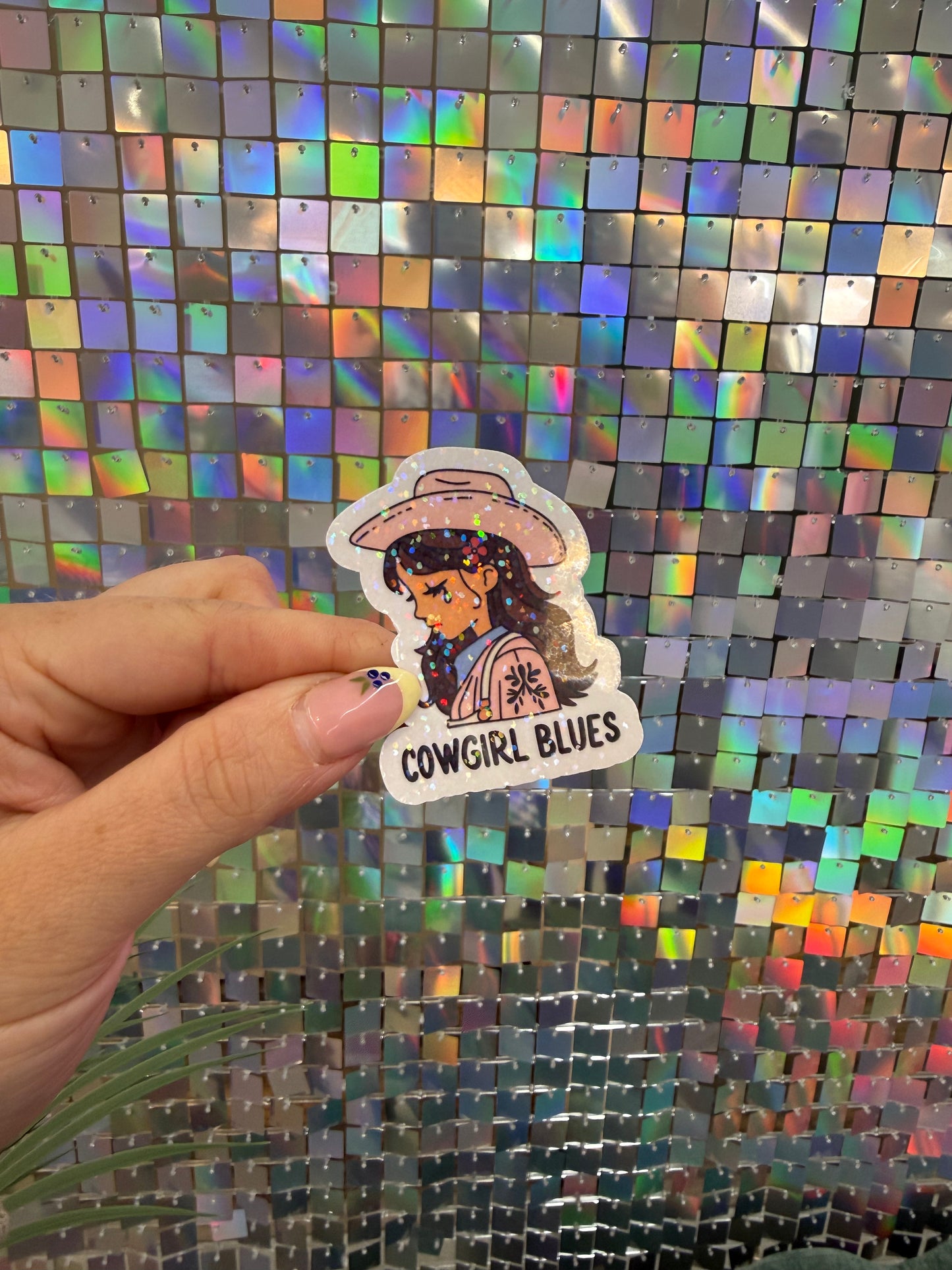 Cowgirl blues sticker