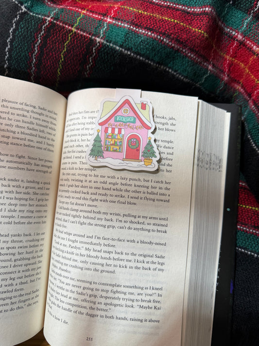 Winter bookshop magnetic bookmark