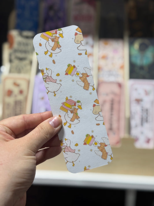 Silly autumn goose bookmark