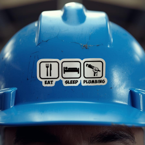 eat sleep plumbing sticker