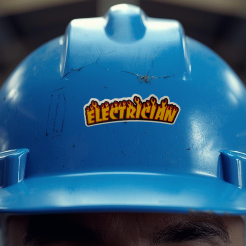 Flame electrician sticker