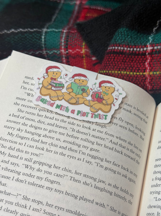 Baked with plot twist magnetic bookmark