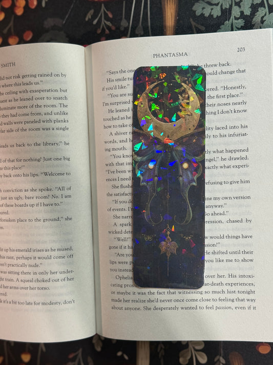 Dark purple moth bookmark
