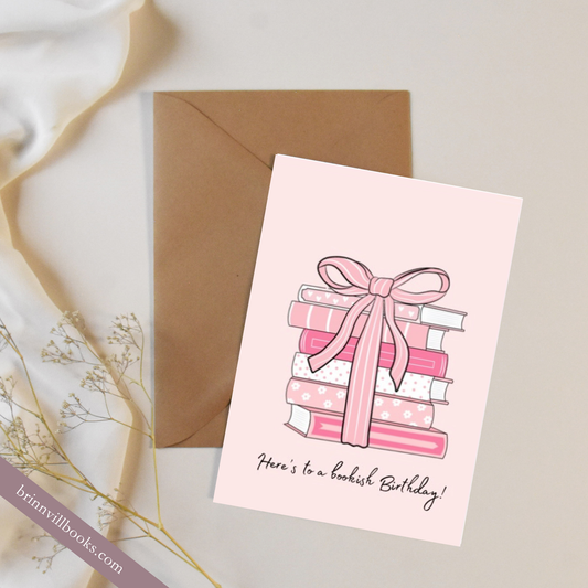 Book stack birthday card
