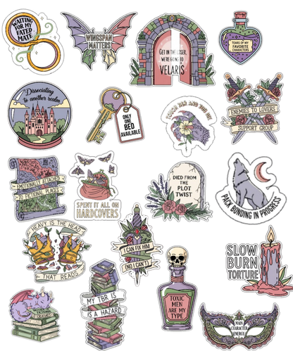 Random set of 10 Fantasy Kindle Size Stickers