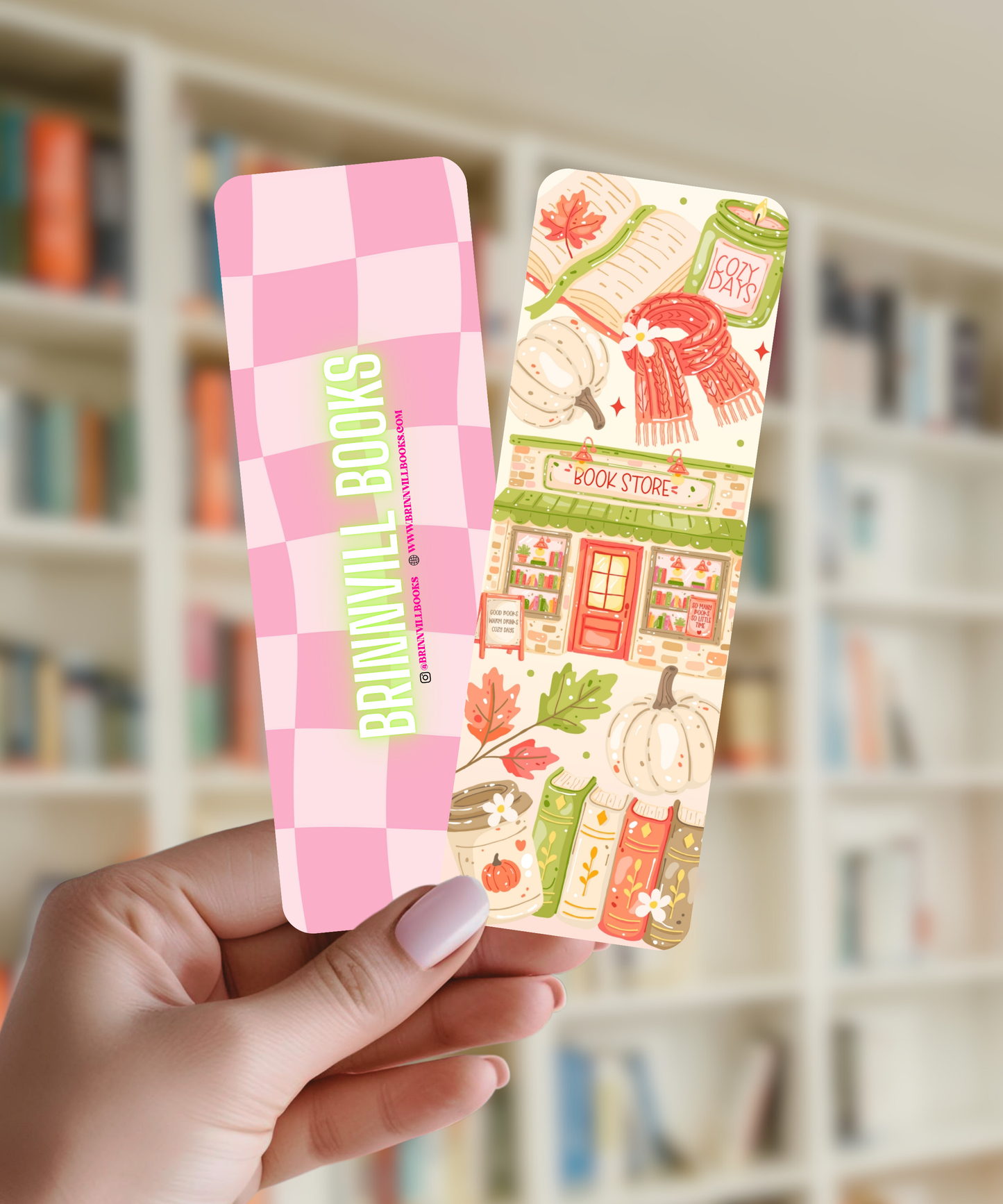 Cozy Autumn Bookshop Bookmark
