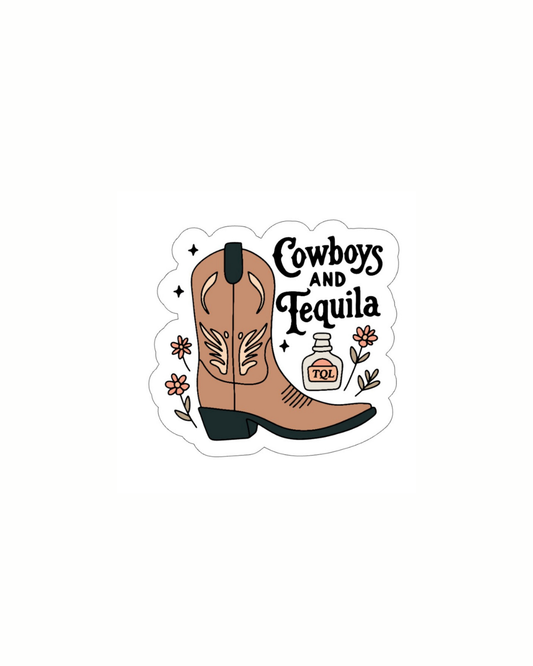Cowboys & Tequila Boot Sticker