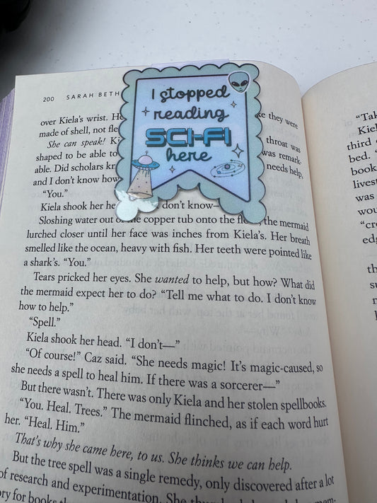 Sci-Fi postage magnetic bookmark