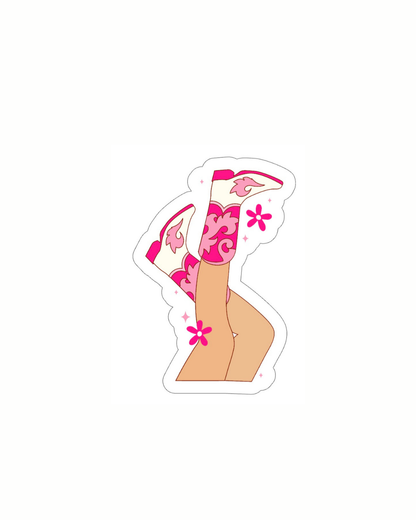 Girly Floral Boots Sticker