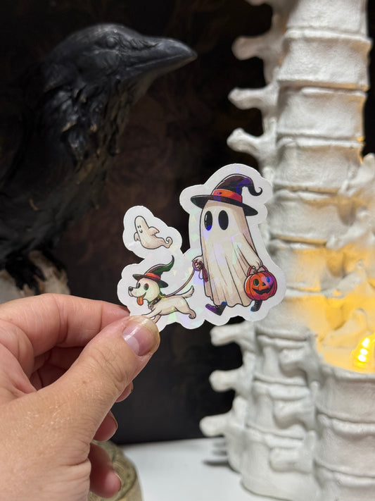 Witch ghost sticker