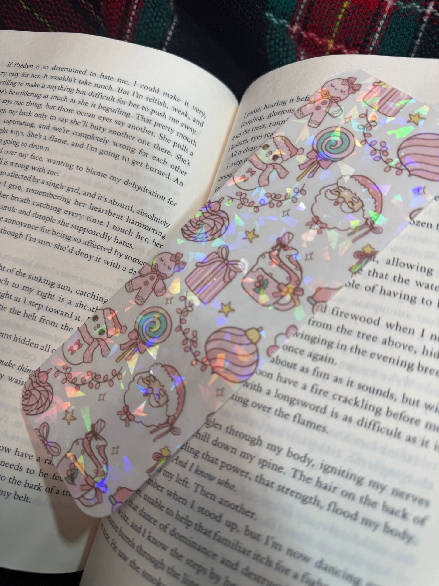 Pink christmas bookmark