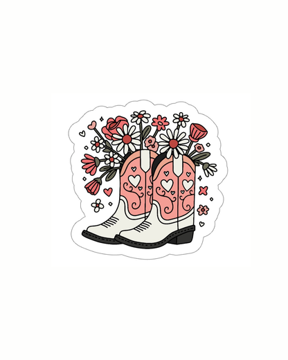 Little miss Bouquet Boots Sticker