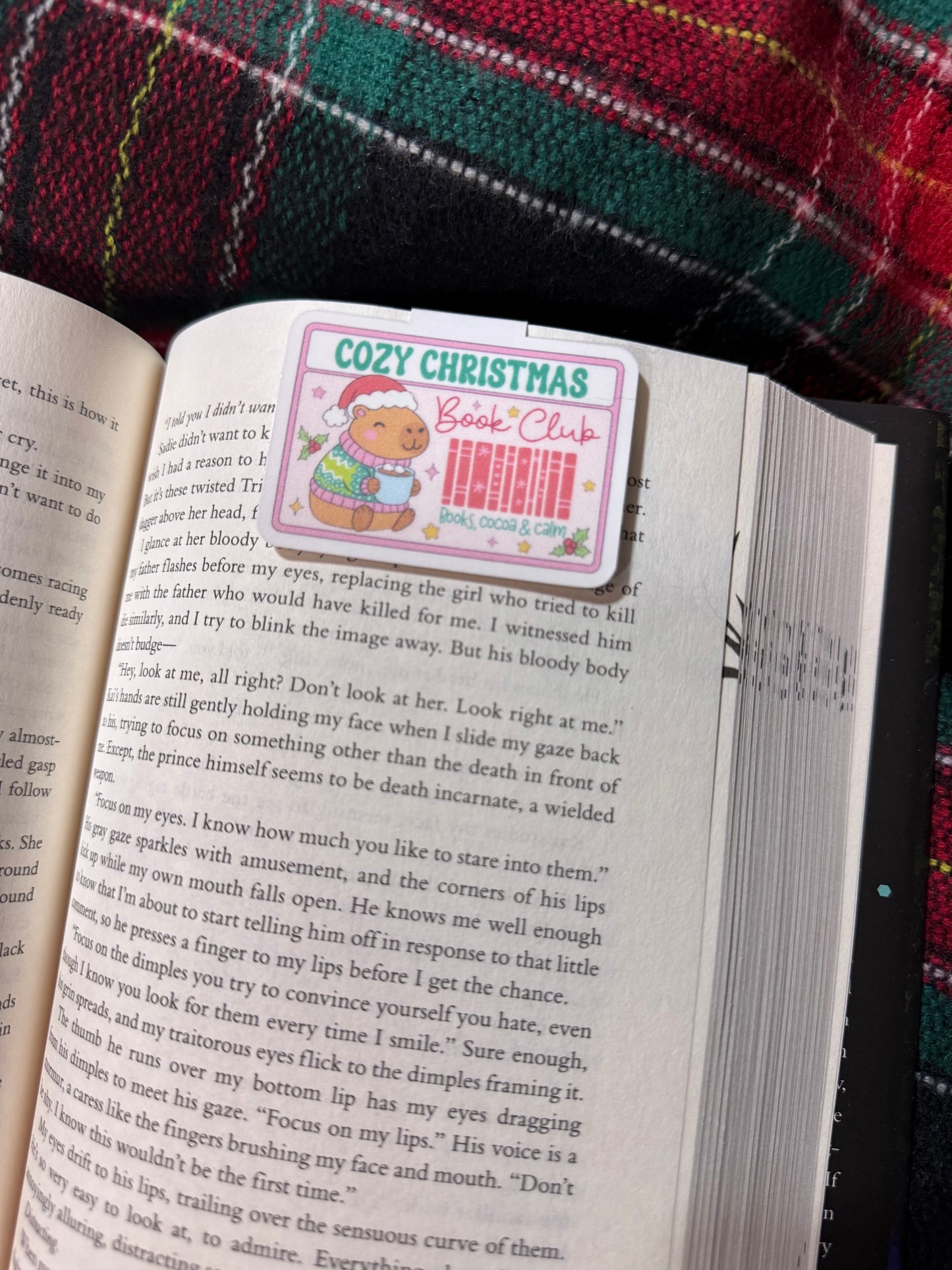 Cozy Christmas magnetic bookmark