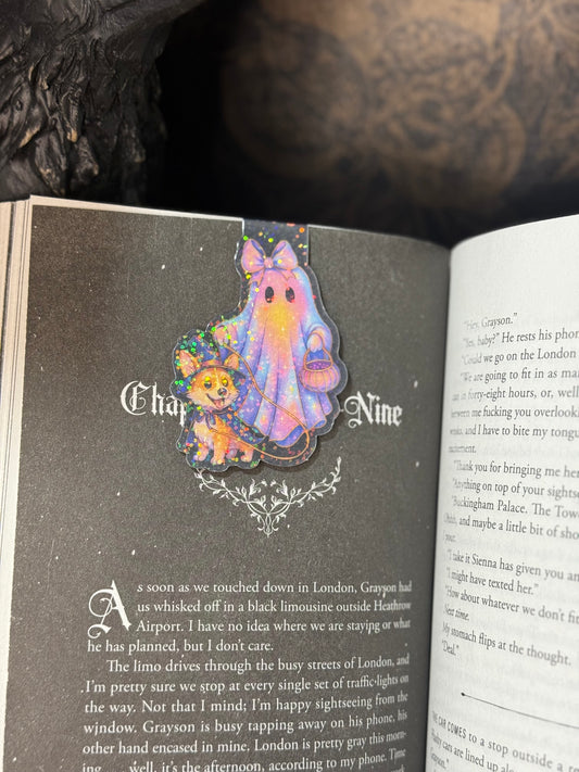 Rainbow ghost magnetic bookmark