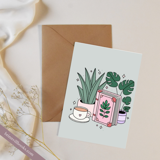 Bookish plant card