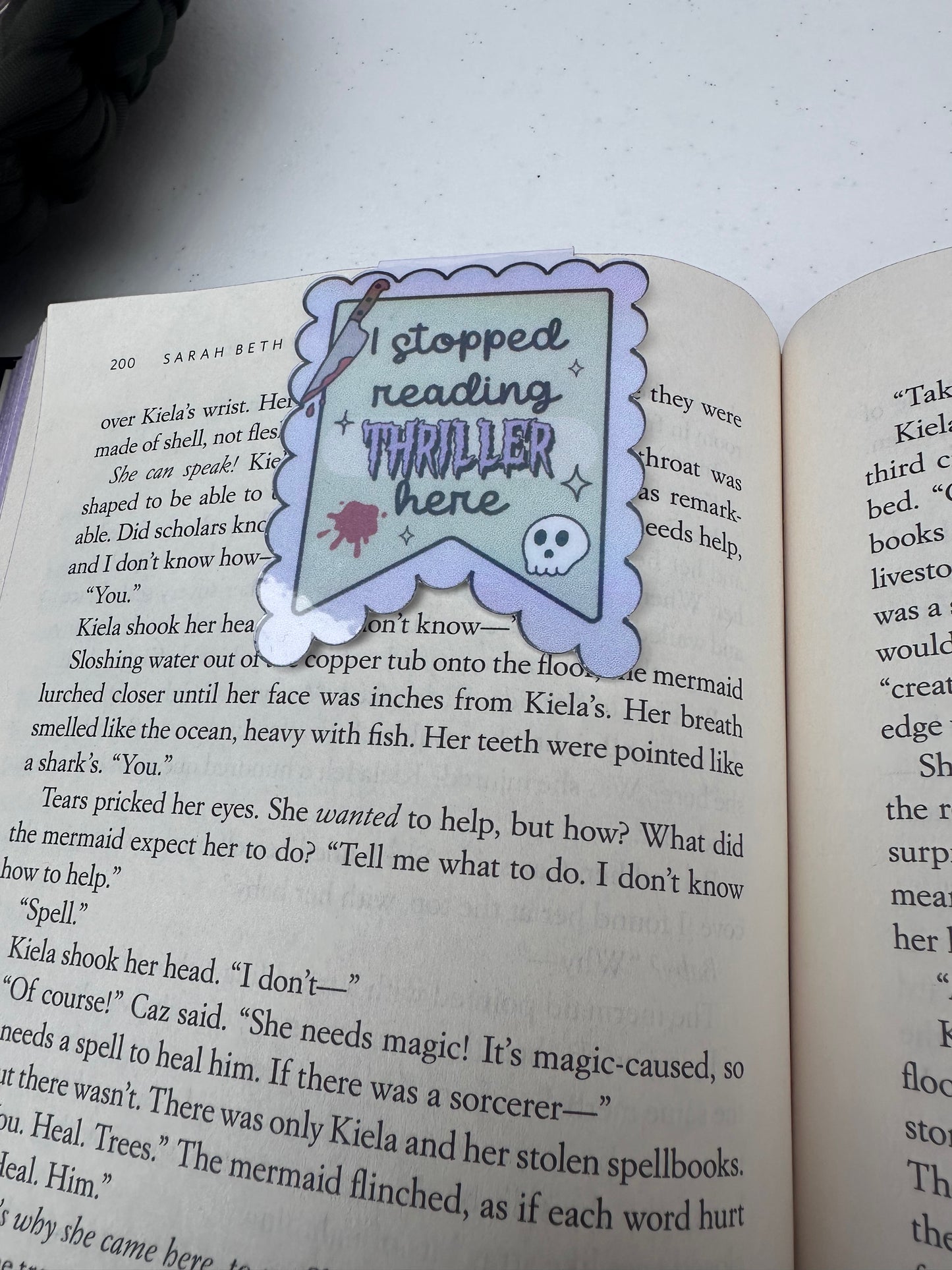 Thriller postage magnetic bookmark