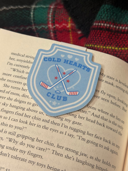 Cold hearts hockey magnetic bookmark