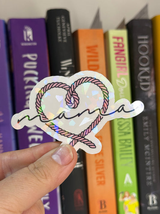 Rope heart mama sticker