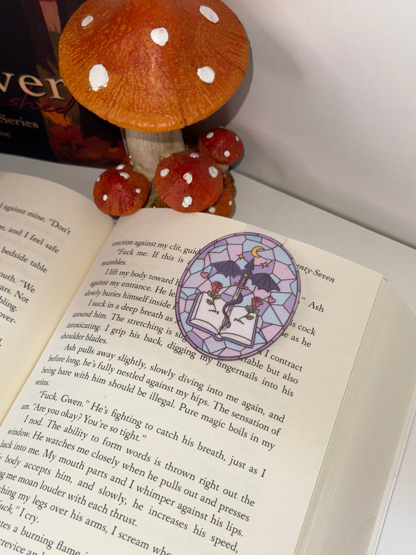 Stained glass dragon magnetic bookmark