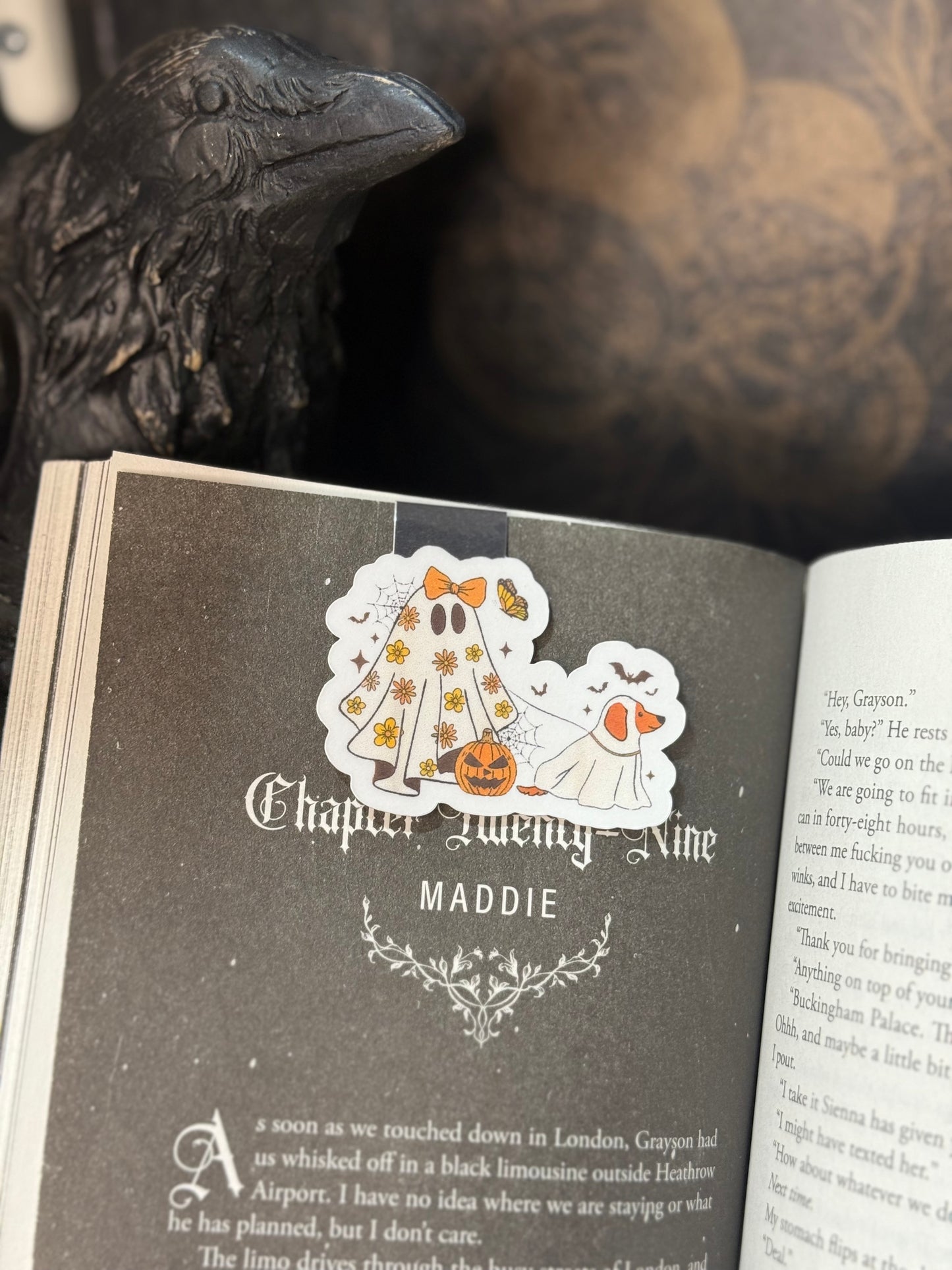 70s ghosty girl magnetic bookmark