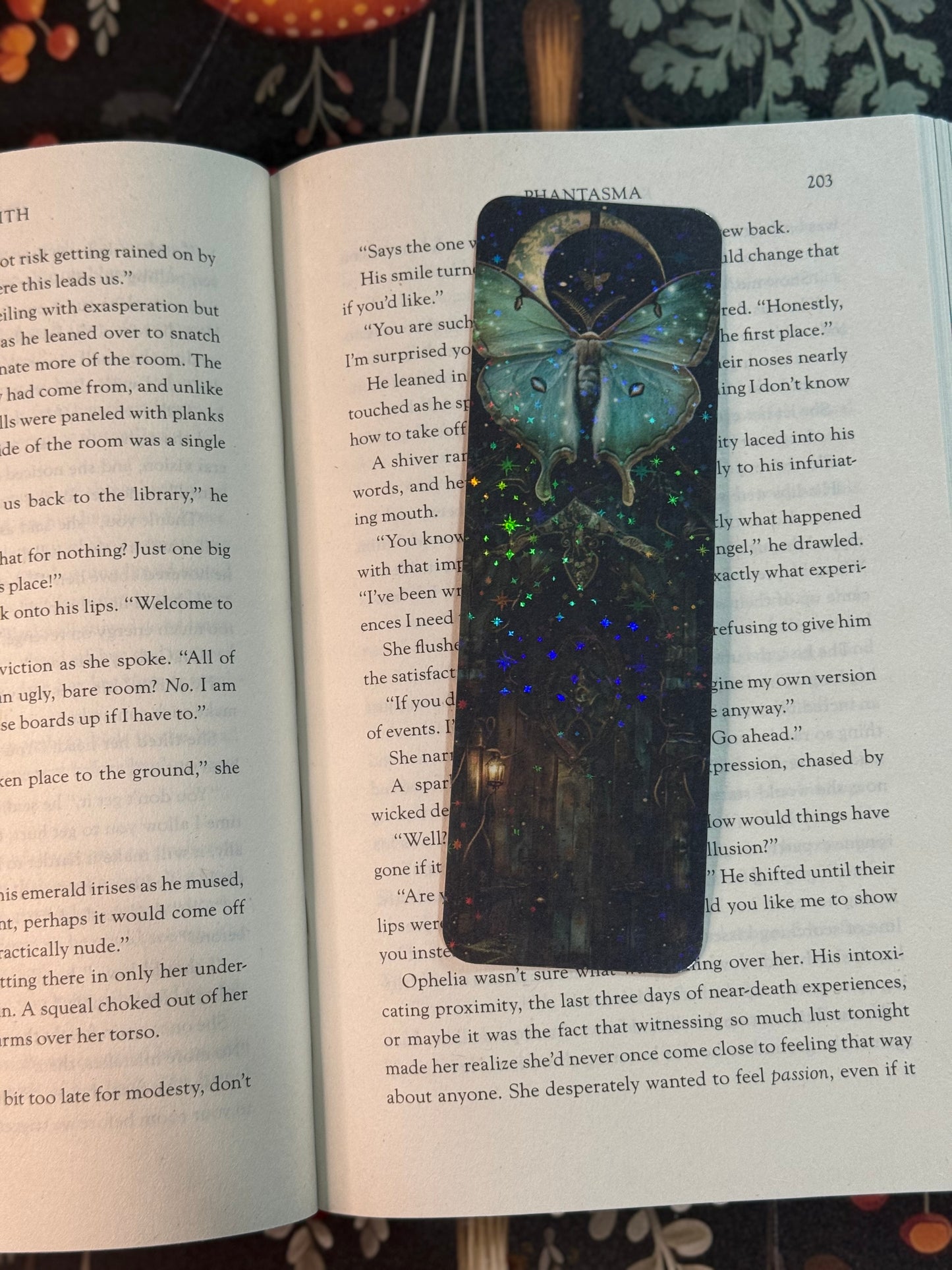 Blue moth bookmark