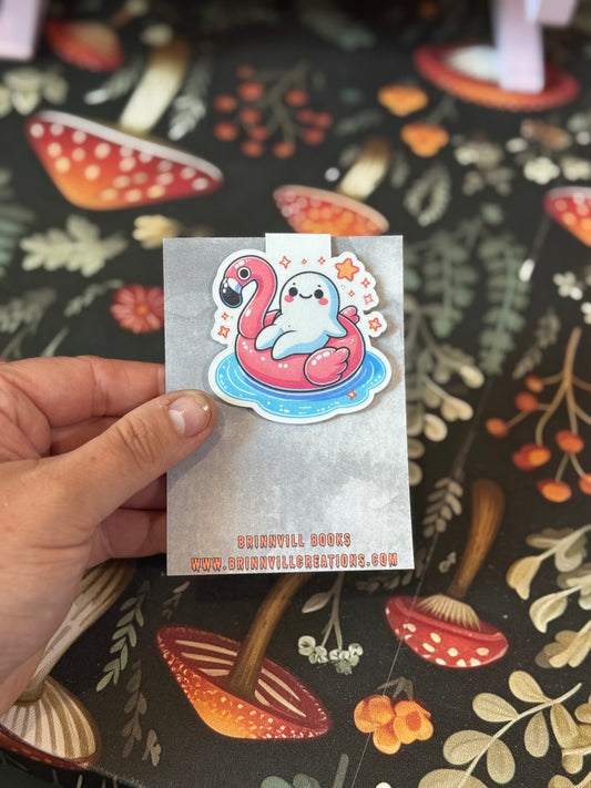 Flamingo ghosten’ magnetic bookmark