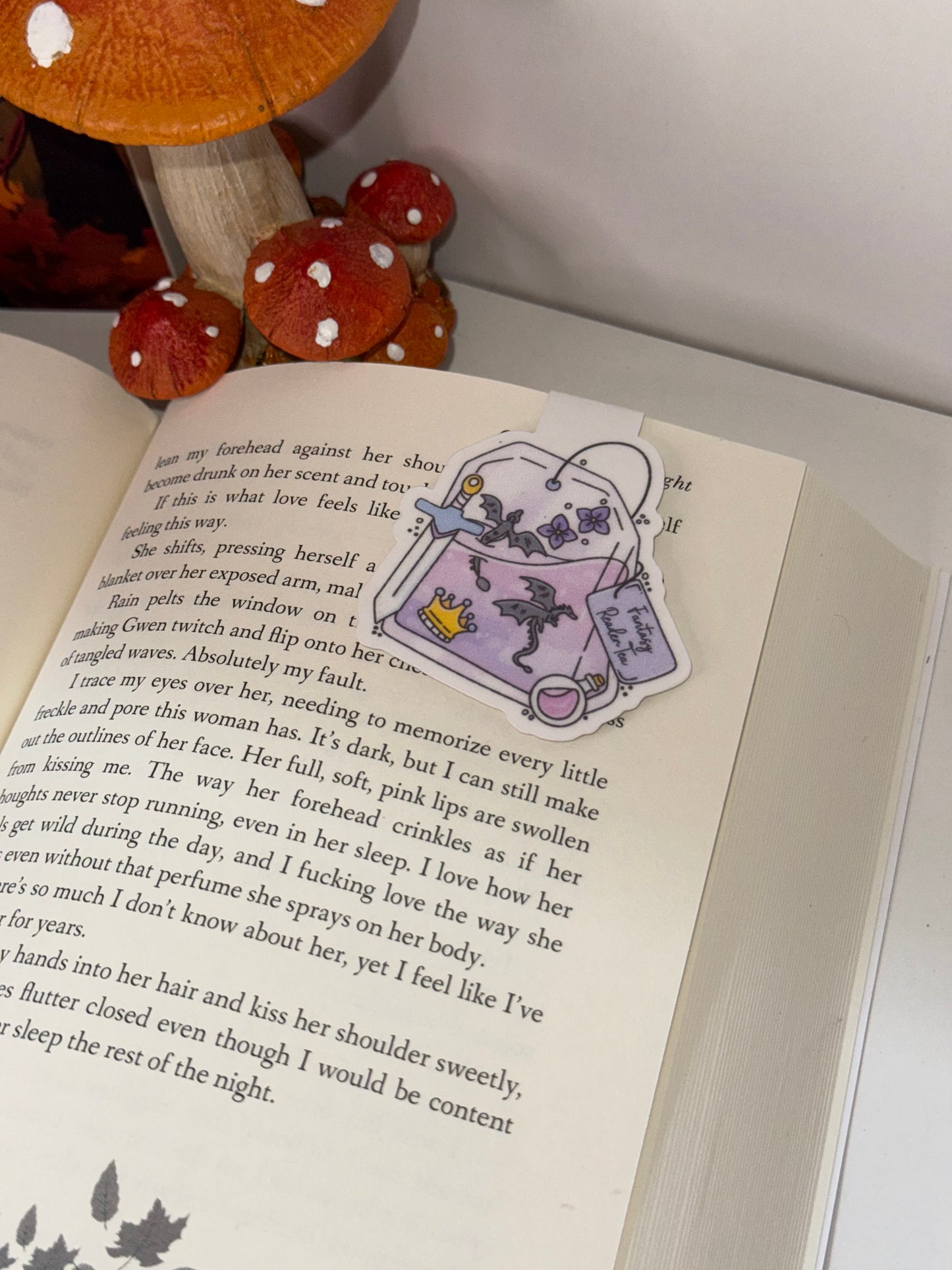 Fantasy tea magnetic bookmark