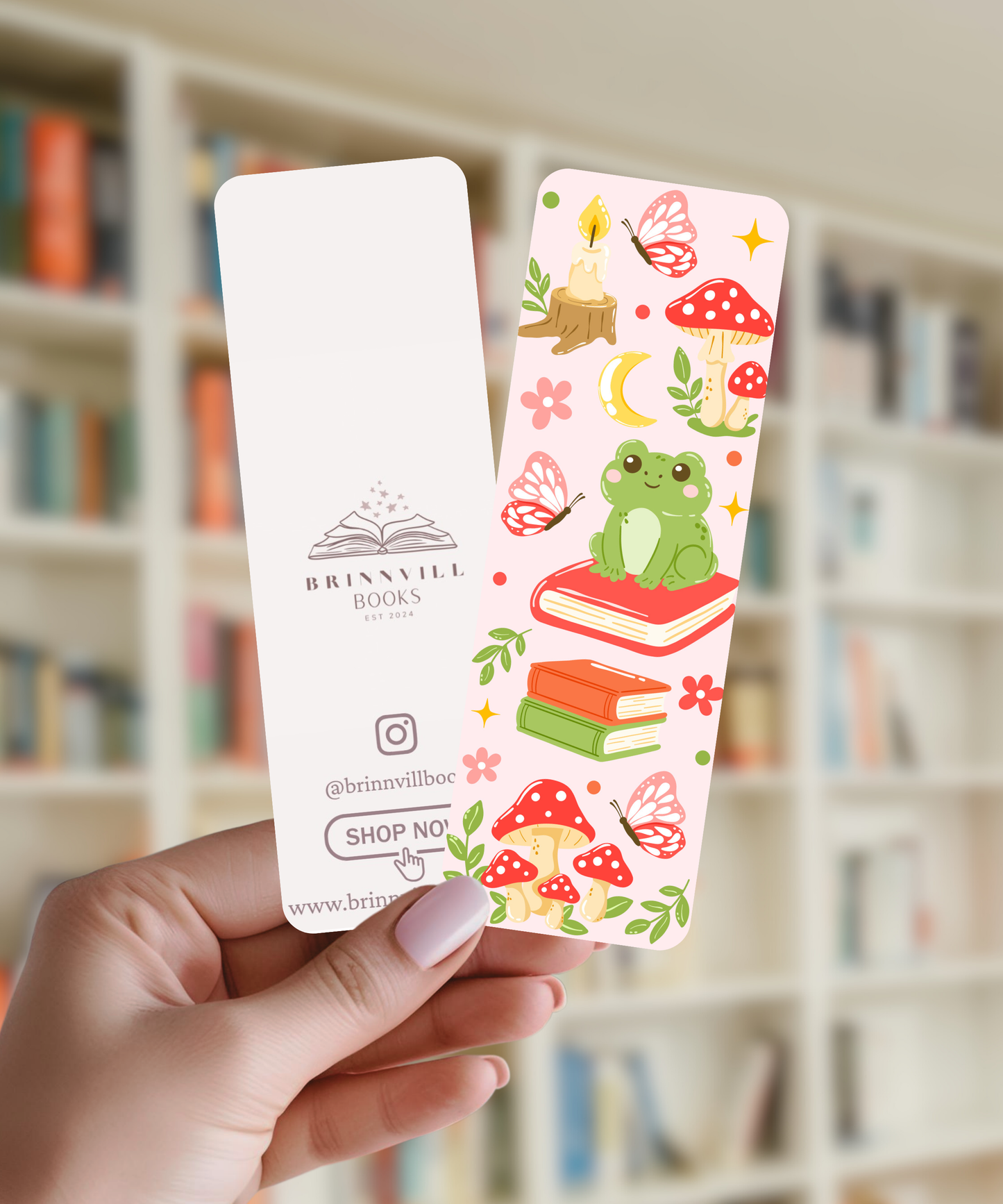 Whimsical frog bookmark