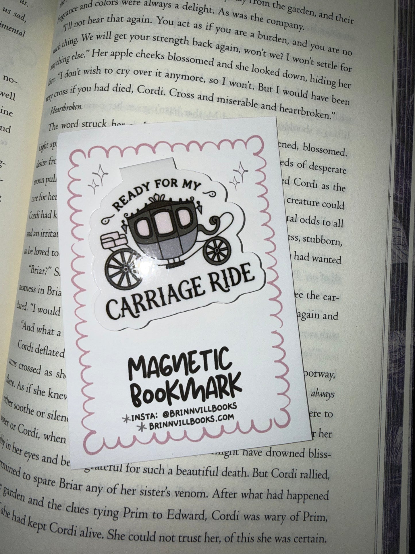 Carriage ride magnetic bookmark