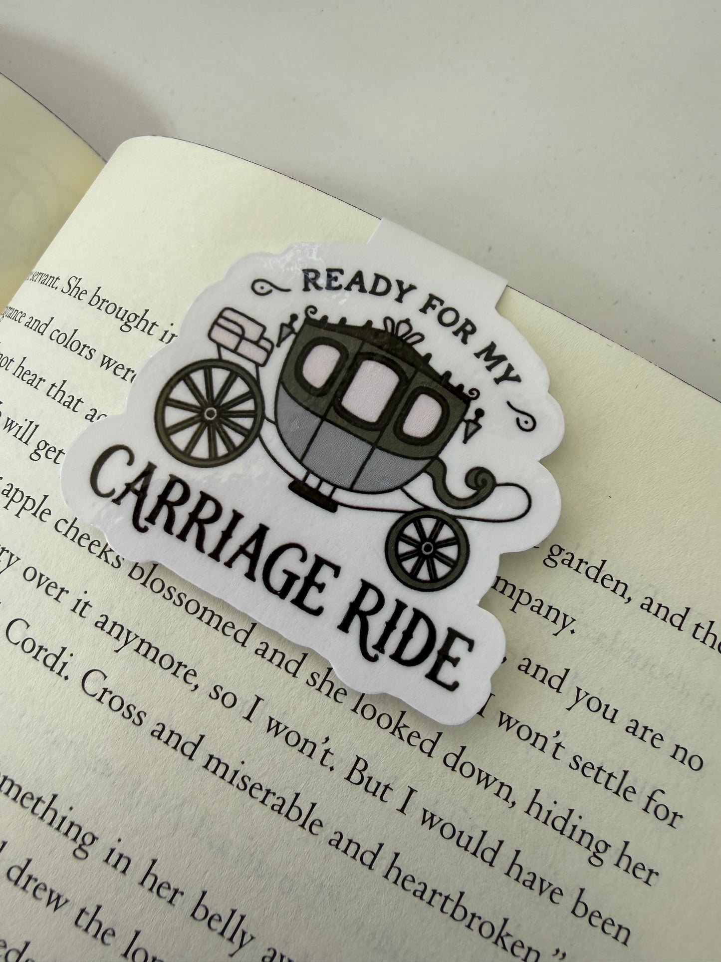 Carriage ride magnetic bookmark