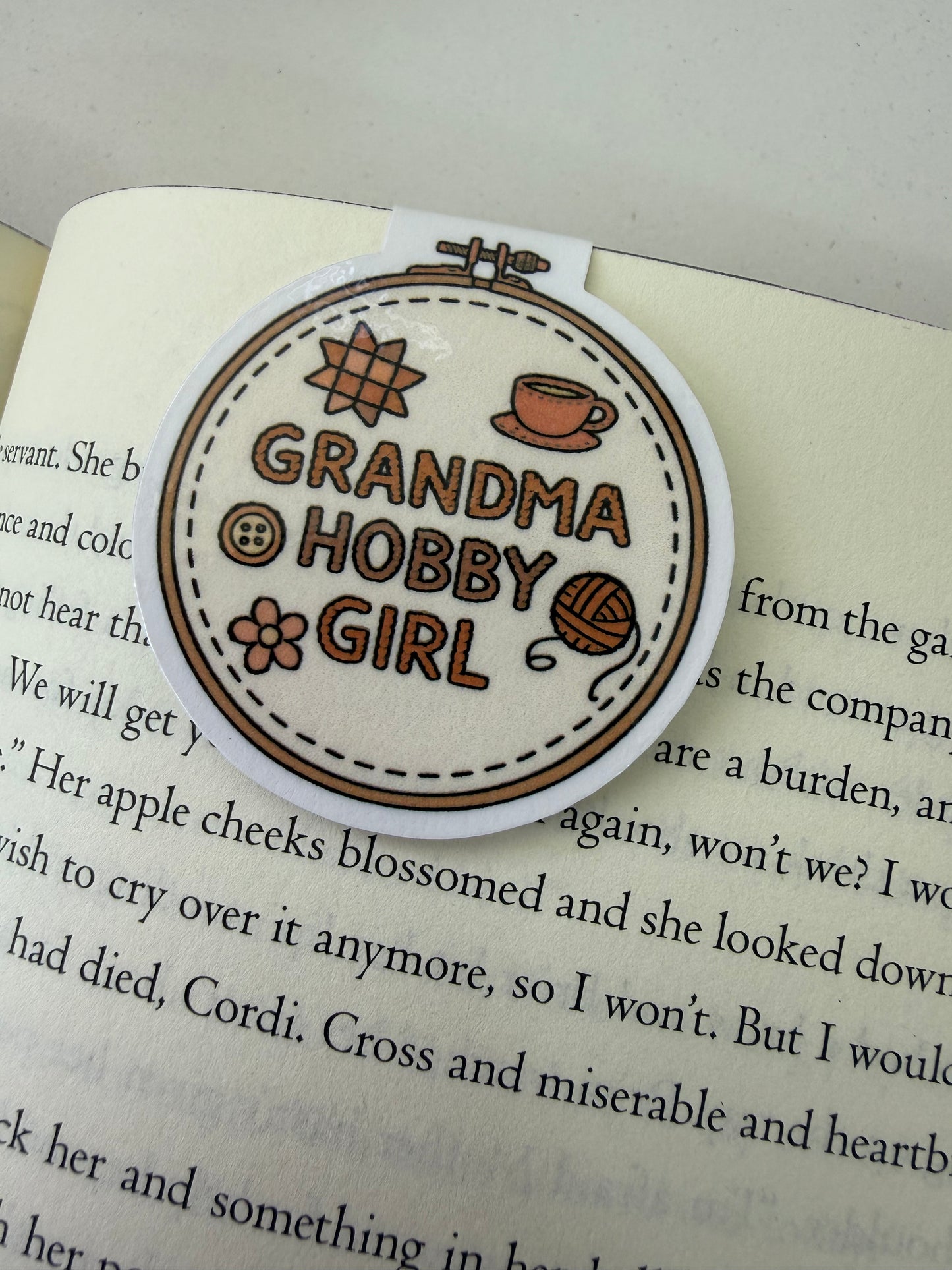 Grandma hobby magnetic bookmark