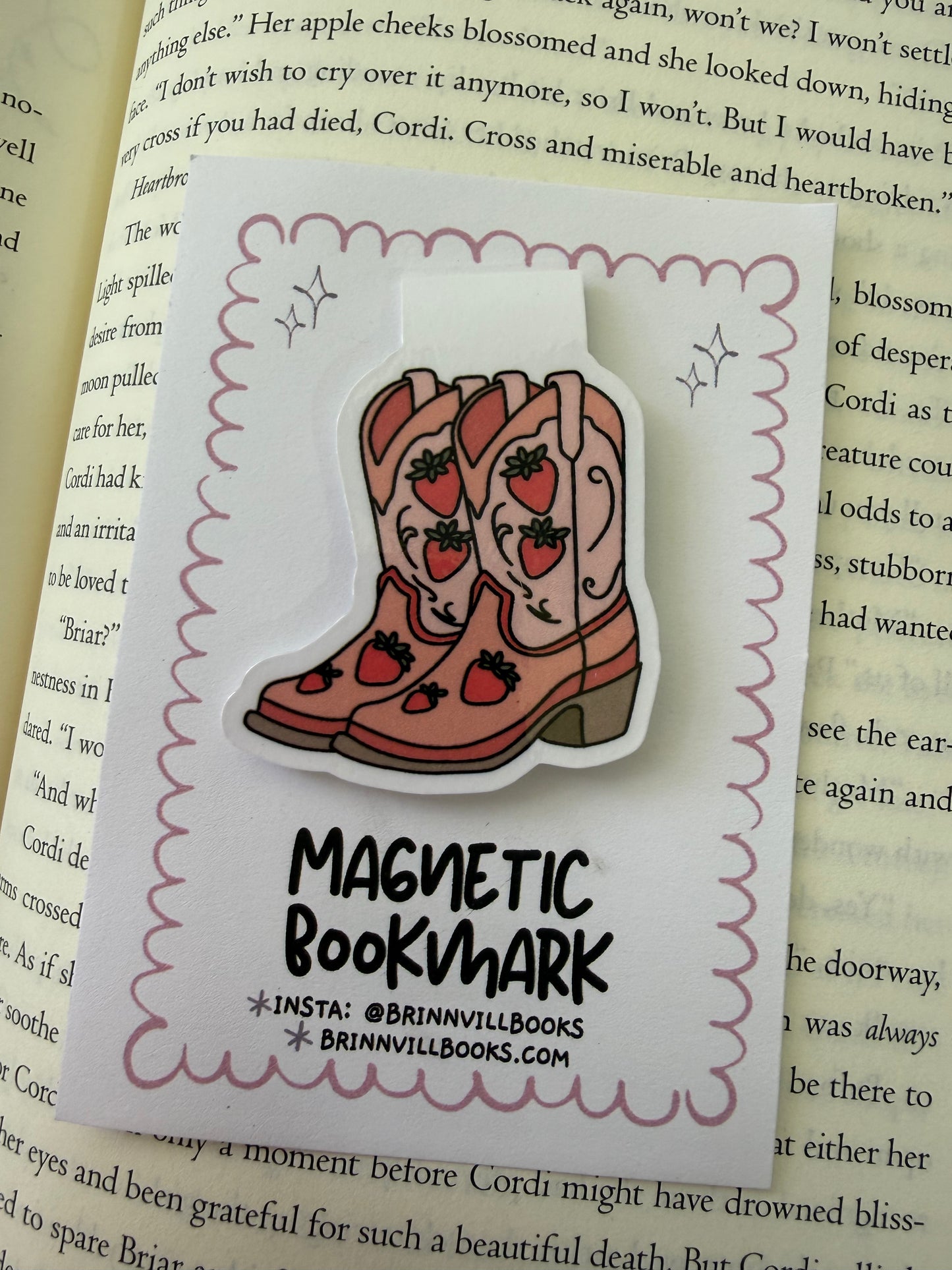 Strawberry Boots Magnetic Bookmark