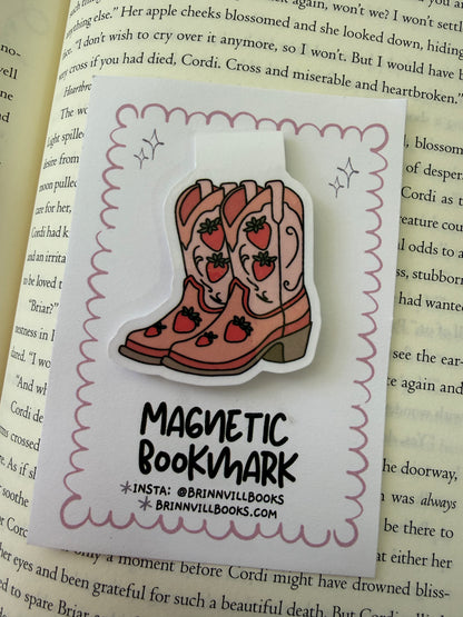 Strawberry Boots Magnetic Bookmark