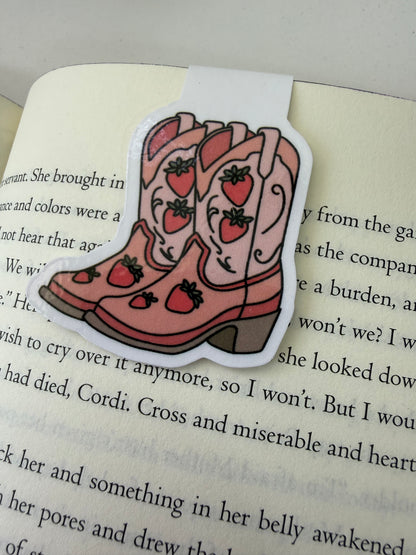Strawberry Boots Magnetic Bookmark