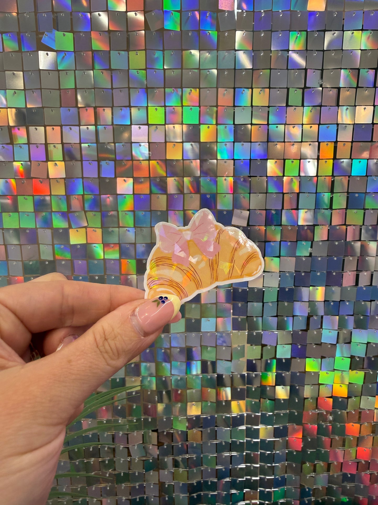 Pink Croissant Sticker