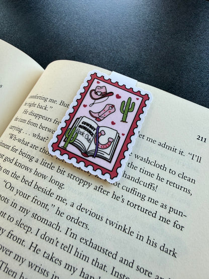 Cowgirl Postage Stamp Magnetic Bookmark