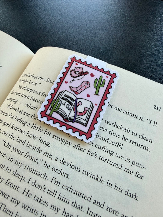 Cowgirl Postage Stamp Magnetic Bookmark