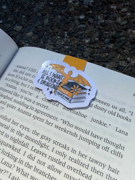 Books & Dragons Magnetic Bookmark