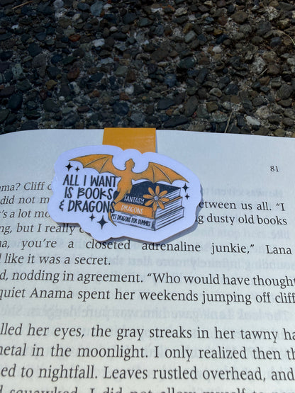 Books & Dragons Magnetic Bookmark