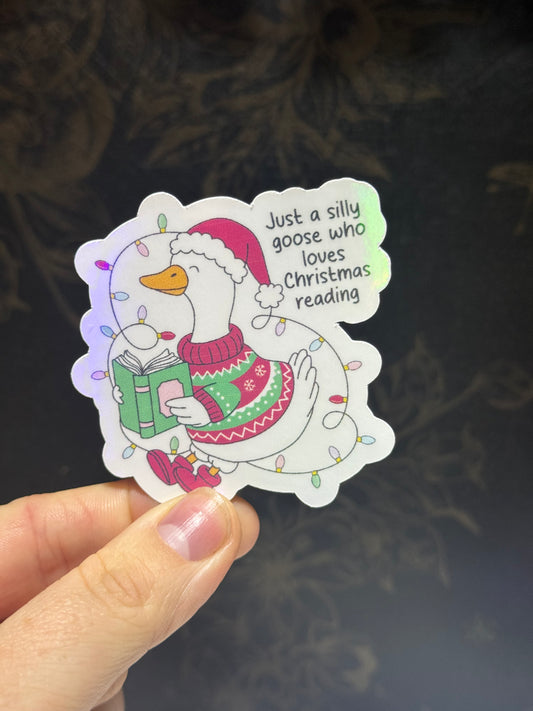 Silly goose christmas sticker